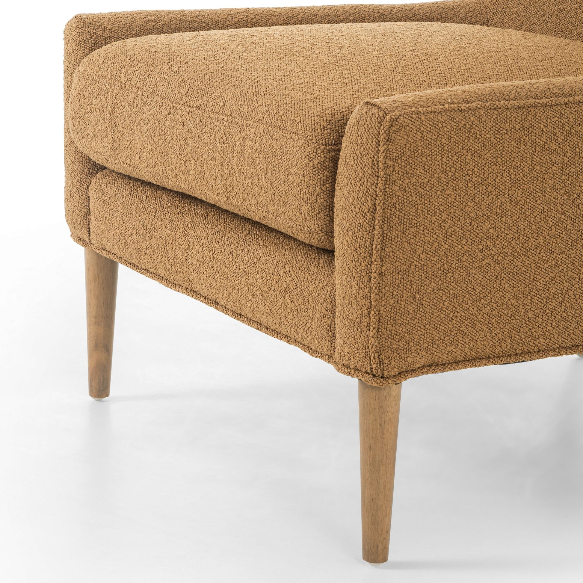 Marlow Wing Chair by Four Hands. Made from top grain leather, solid parawood, 100% polyester in a modern style.