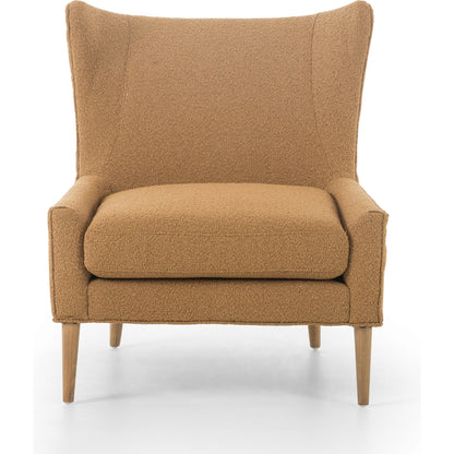 Marlow Wing Chair by Four Hands. Made from top grain leather, solid parawood, 100% polyester in a modern style.