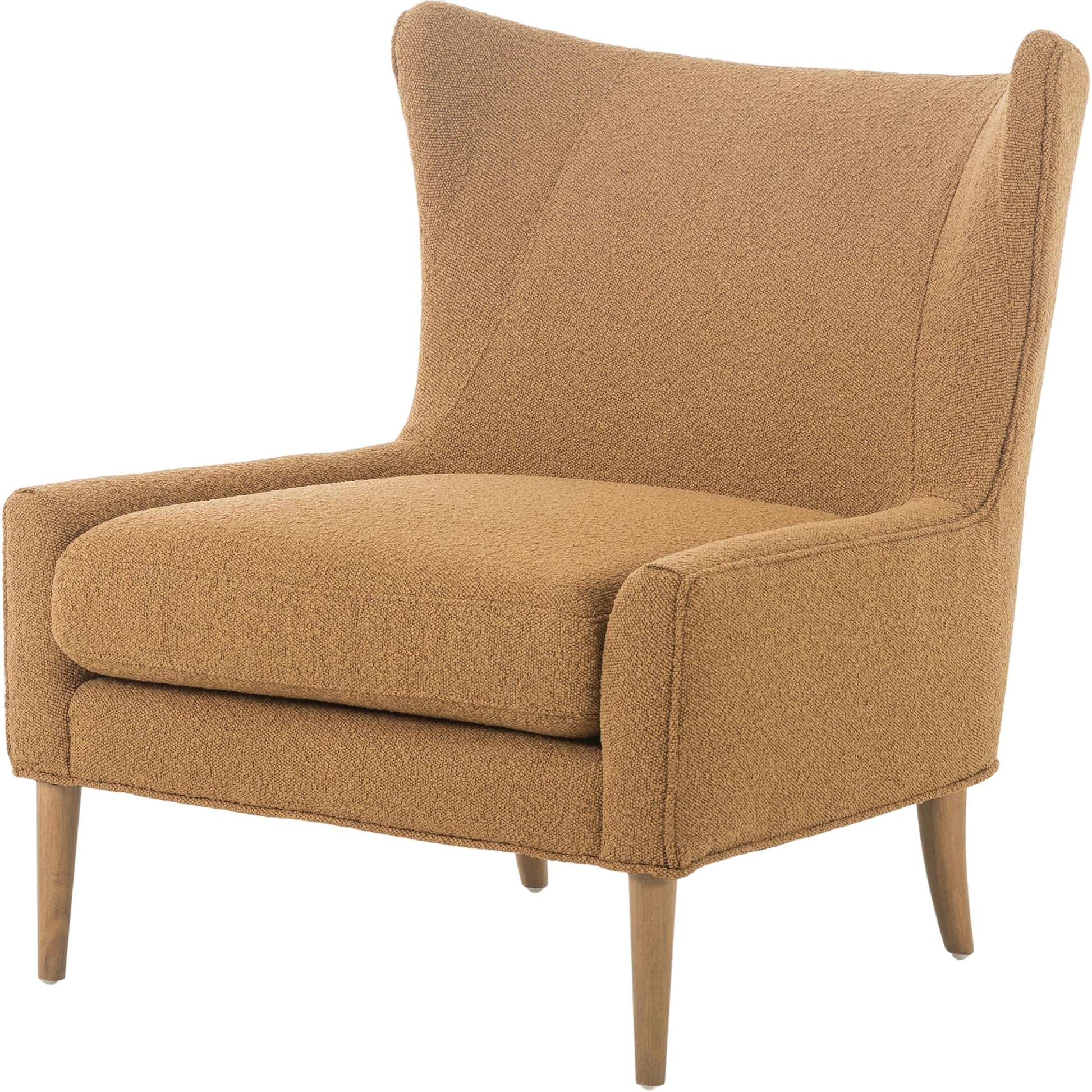 Marlow Wing Chair by Four Hands. Made from top grain leather, solid parawood, 100% polyester in a modern style.