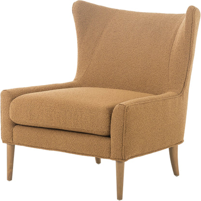Marlow Wing Chair by Four Hands. Made from top grain leather, solid parawood, 100% polyester in a modern style.
