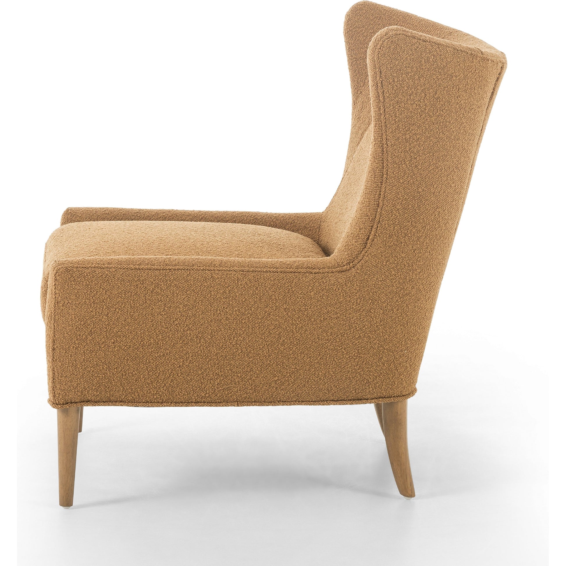 Marlow Wing Chair by Four Hands. Made from top grain leather, solid parawood, 100% polyester in a modern style.