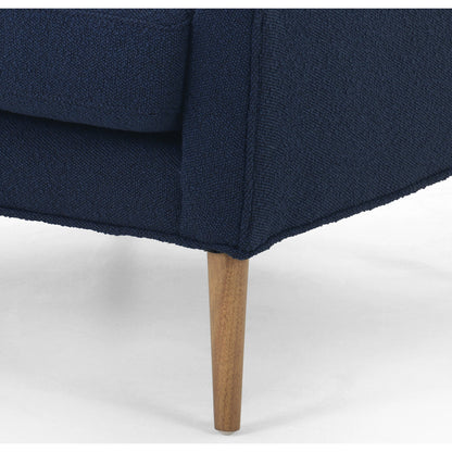 Marlow Wing Chair by Four Hands. Made from top grain leather, solid parawood, 100% polyester in a modern style.