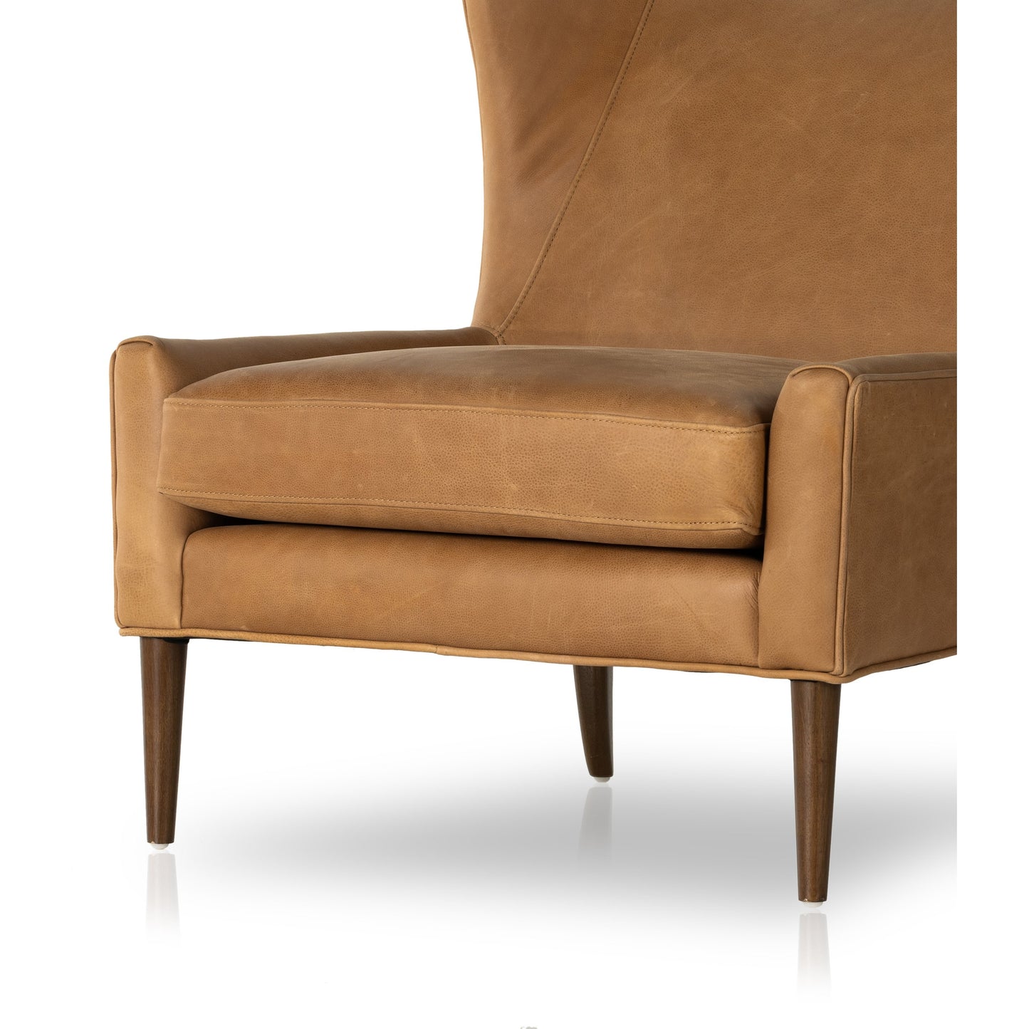 015 SI-1902437 | Additional Silo | Marlow Wing Chair by Four Hands. Made from top grain leather, solid parawood, 100% polyester in a modern style.