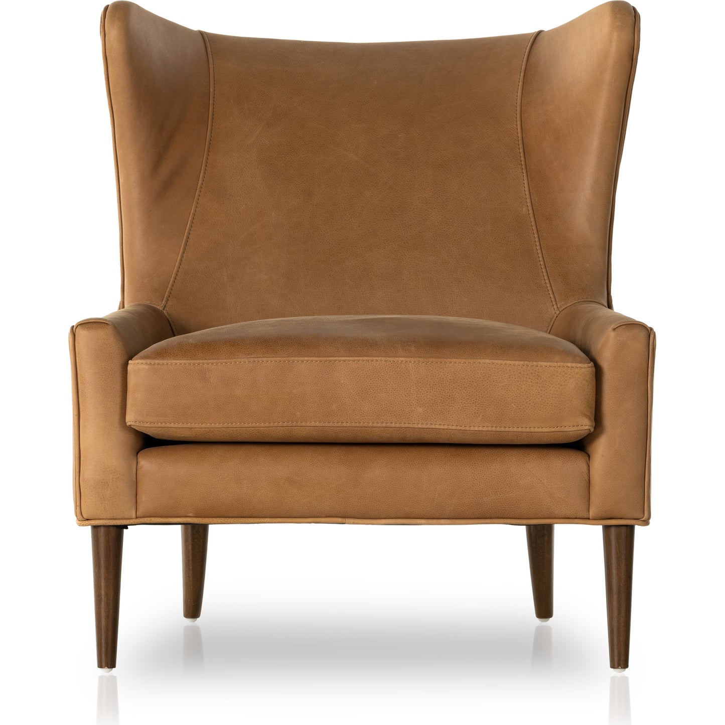 010 SI-1902437 | Additional Silo | Marlow Wing Chair by Four Hands. Made from top grain leather, solid parawood, 100% polyester in a modern style.