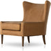 Marlow Wing Chair by Four Hands. Made from top grain leather, solid parawood, 100% polyester in a modern style.