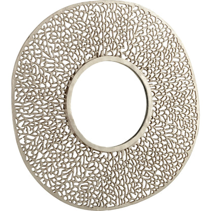 Dores Mirror by Cyan Design in nickel. Made from aluminum, mirrored glass in a coastal style.