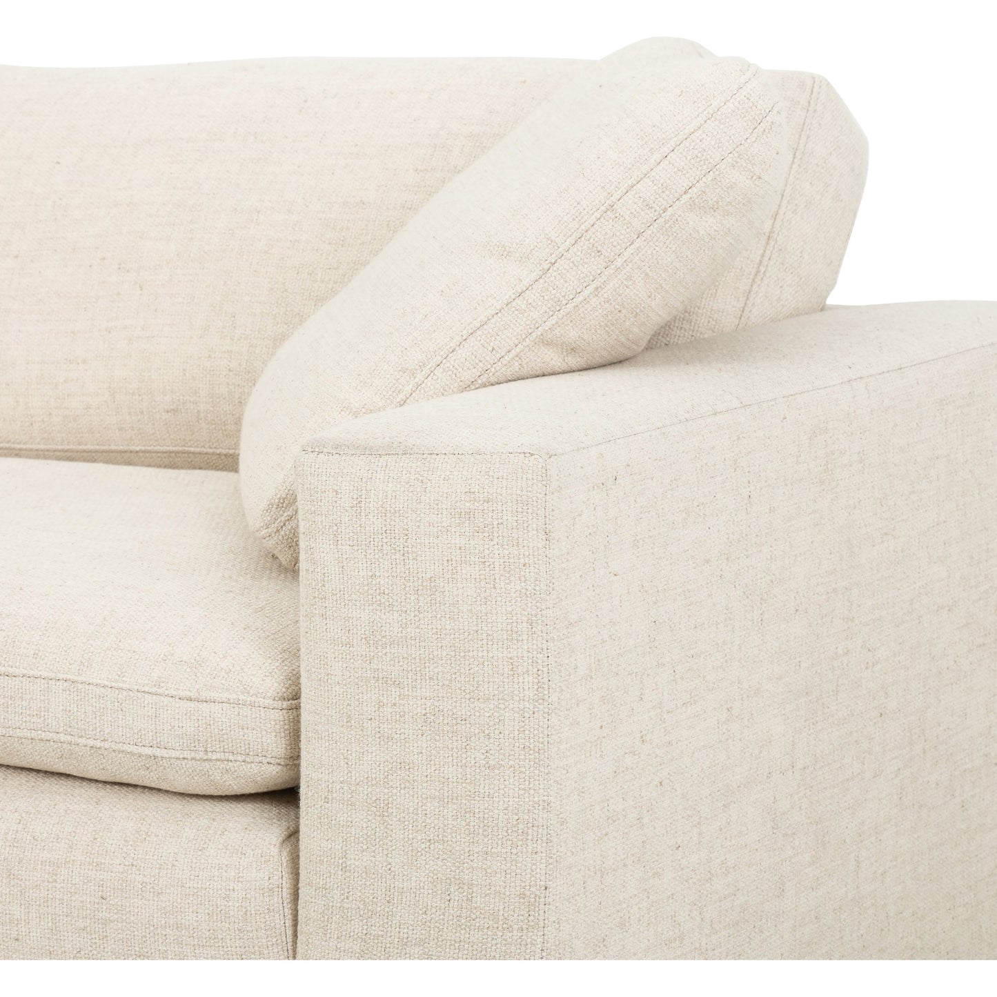 006 SI-1798914 | Additional Silo | Plume Sofa by Four Hands in thames cream. Made from 66% polyester, 19% acrylic, 15% flax, linen, poplar plywood, 60% waterfowl feather, 40% polyester fiber in a modern style.