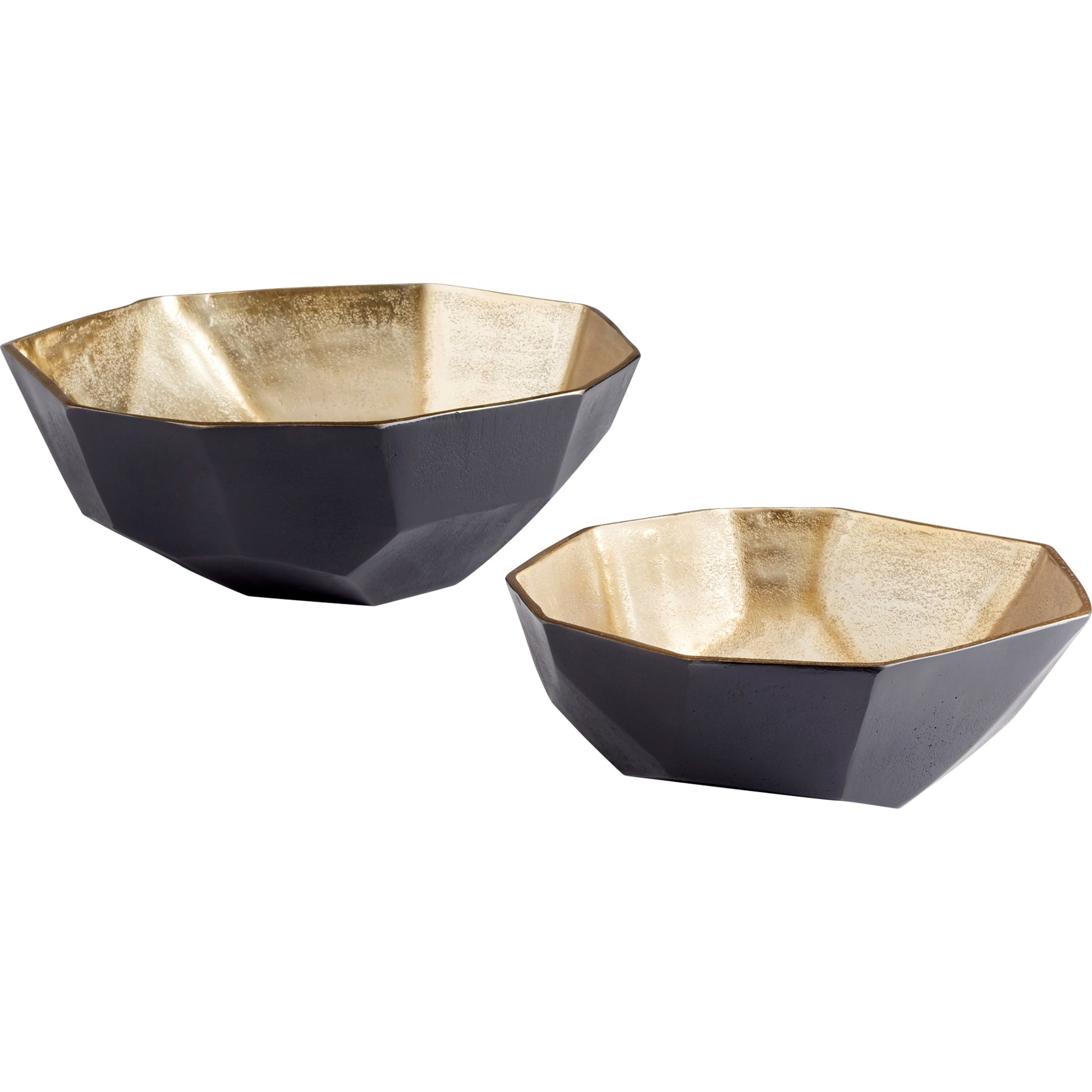 Radia Bowl by Cyan Design in matte black, gold. Made from aluminum in a modern style.