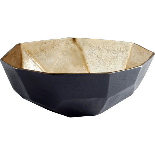 Radia Bowl by Cyan Design in matte black, gold. Made from aluminum in a modern style.
