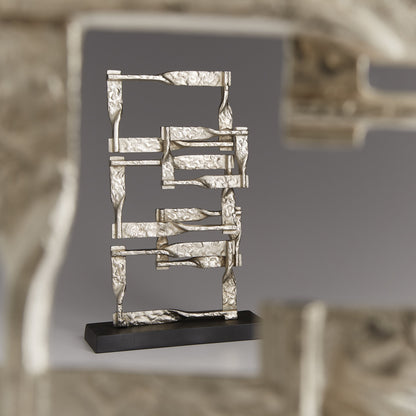 Akira Sculpture by Cyan Design in matte black, nickel. Made from aluminum in a modern style.