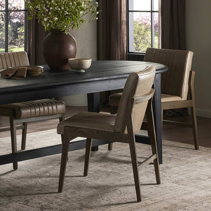 Alice Dining Chair by Four Hands. Made from top grain leather, solid beech in a modern style.