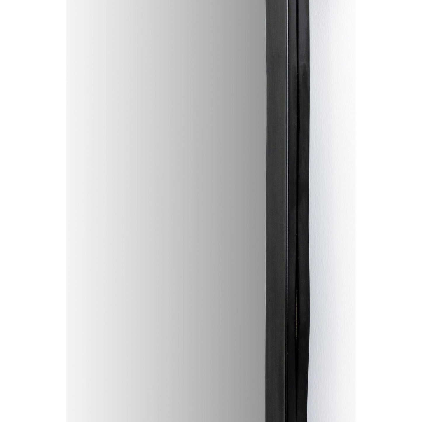 029 SI-1797829 | Closeup | Dawson Floor Mirror by Four Hands in matte black. Made from iron, mirror in a modern style.