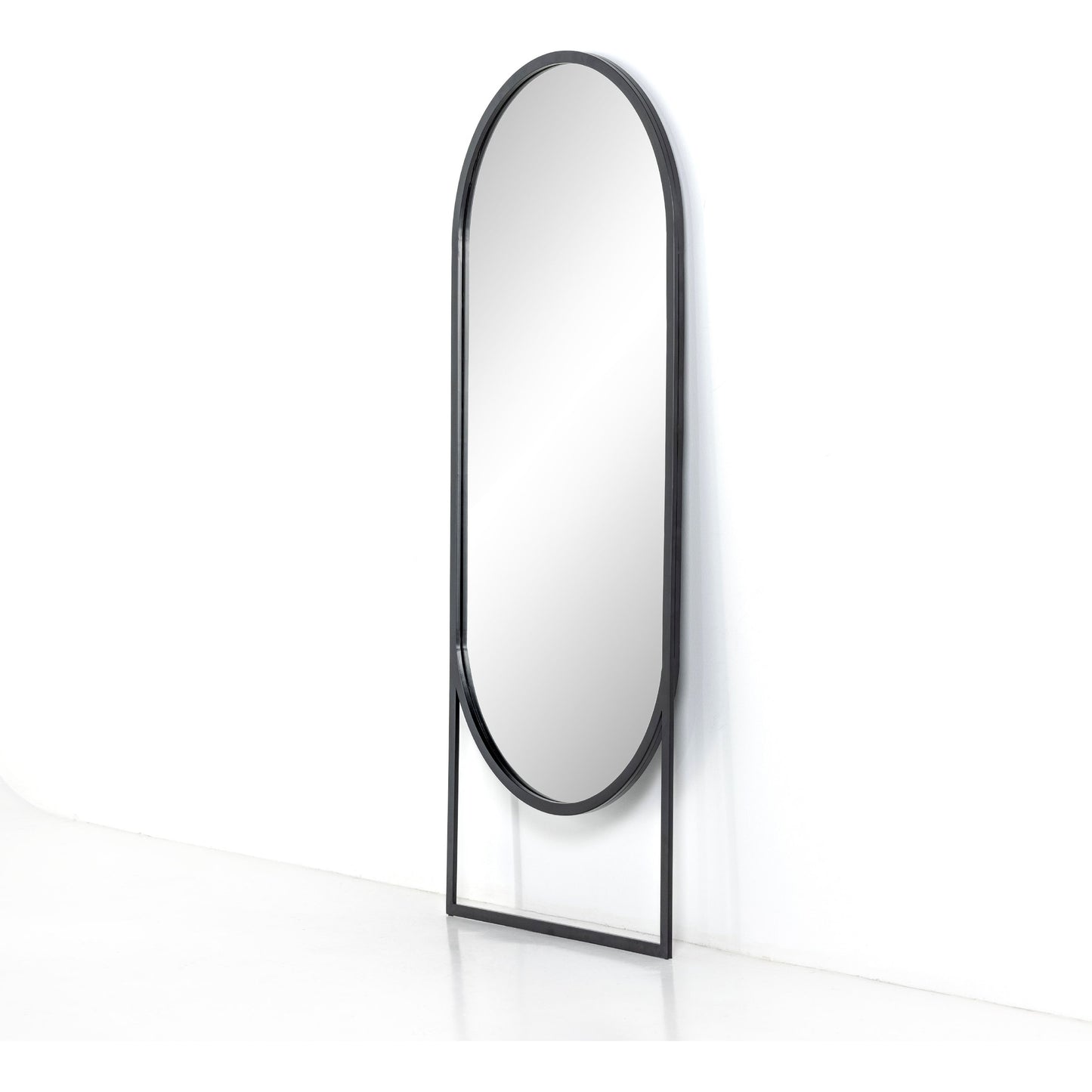 016 SI-1797829 | Additional Silo | Dawson Floor Mirror by Four Hands in matte black. Made from iron, mirror in a modern style.