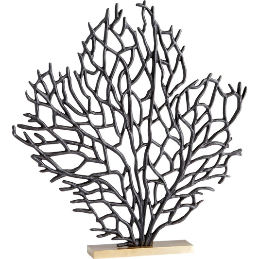 Bonzai Sculpture by Cyan Design in matt black, gold. Made from aluminum in a coastal style.