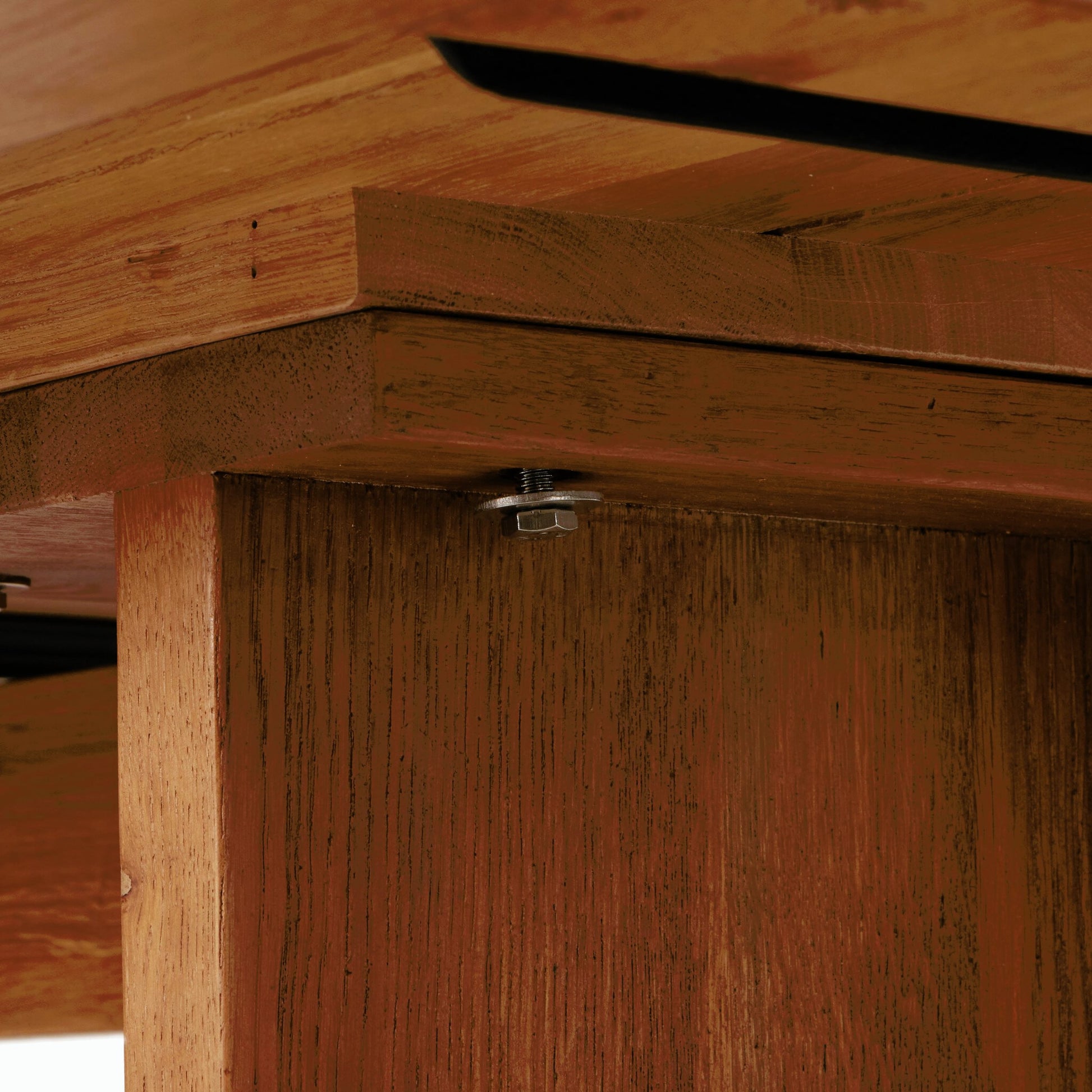 Erie Bar Table by Four Hands in dark smoked oak. Made from solid oak in a rustic style.