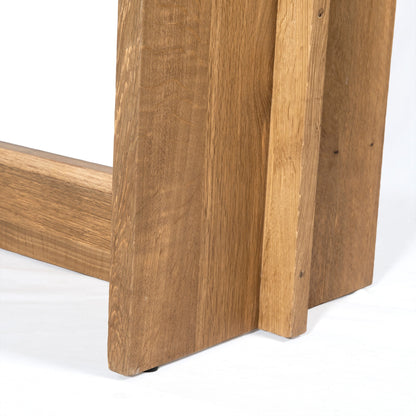 Erie Bar Table by Four Hands in dark smoked oak. Made from solid oak in a rustic style.