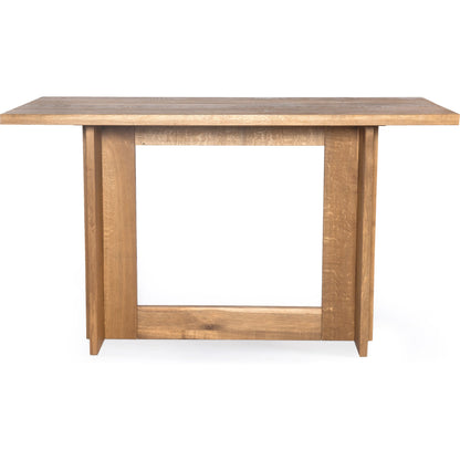 Erie Bar Table by Four Hands in dark smoked oak. Made from solid oak in a rustic style.