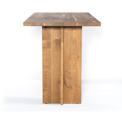 Erie Bar Table by Four Hands in dark smoked oak. Made from solid oak in a rustic style.