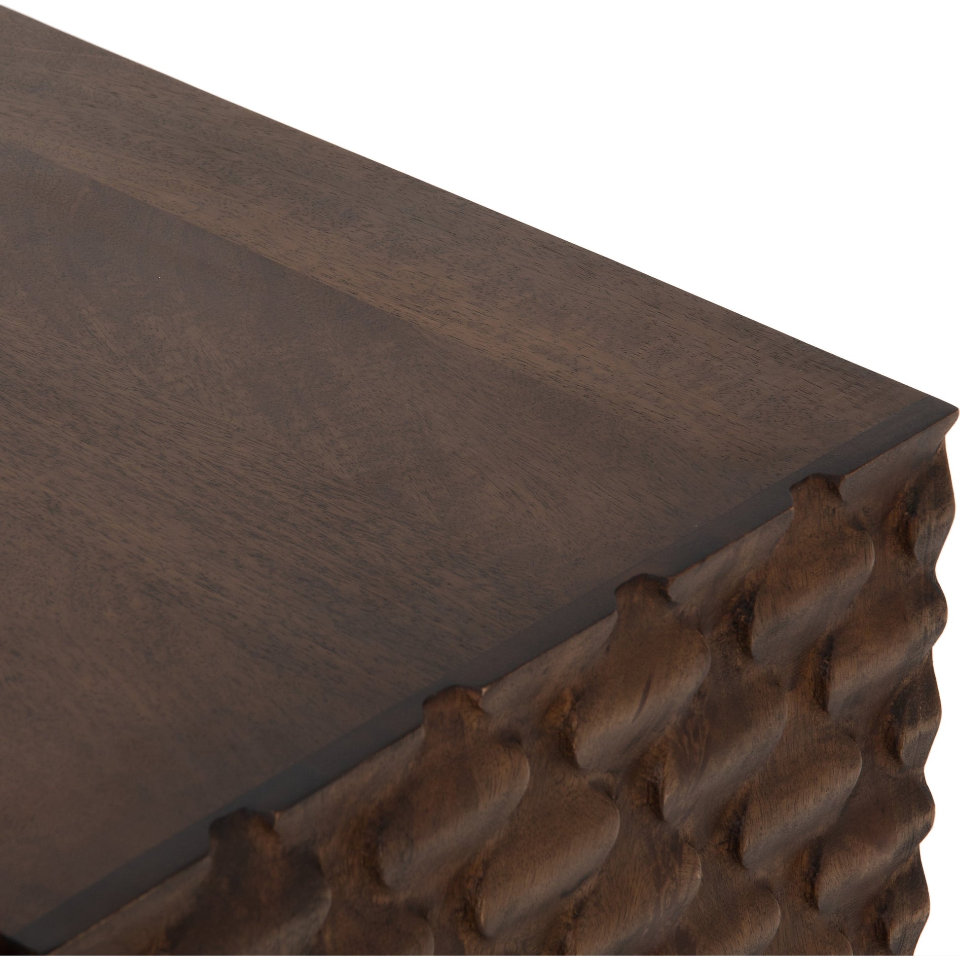 Rio Sideboard by Four Hands in round cut white wash, antique brass, white wash mango. Made from solid mango, iron in a eclectic & global style.