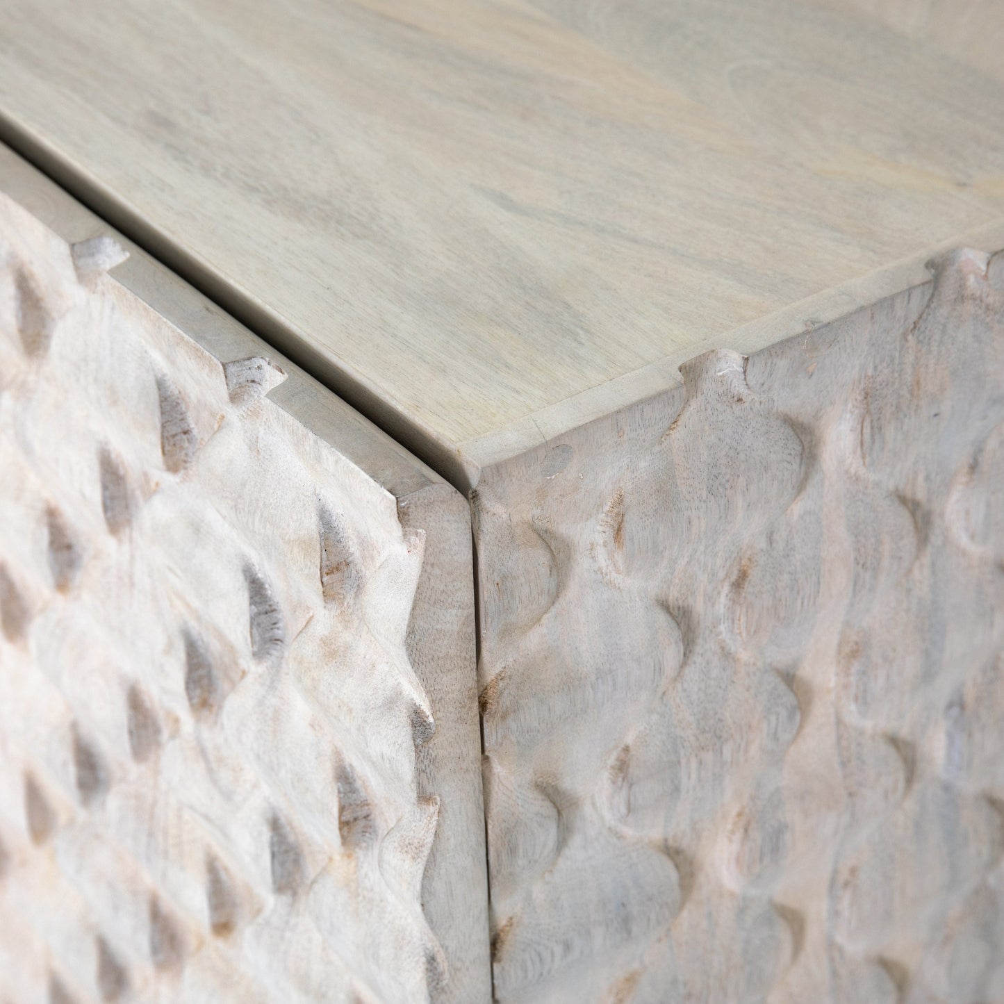 010 SI-1798137 | Additional Silo | Rio Sideboard by Four Hands in round cut white wash, antique brass, white wash mango. Made from solid mango, iron in a eclectic & global style.