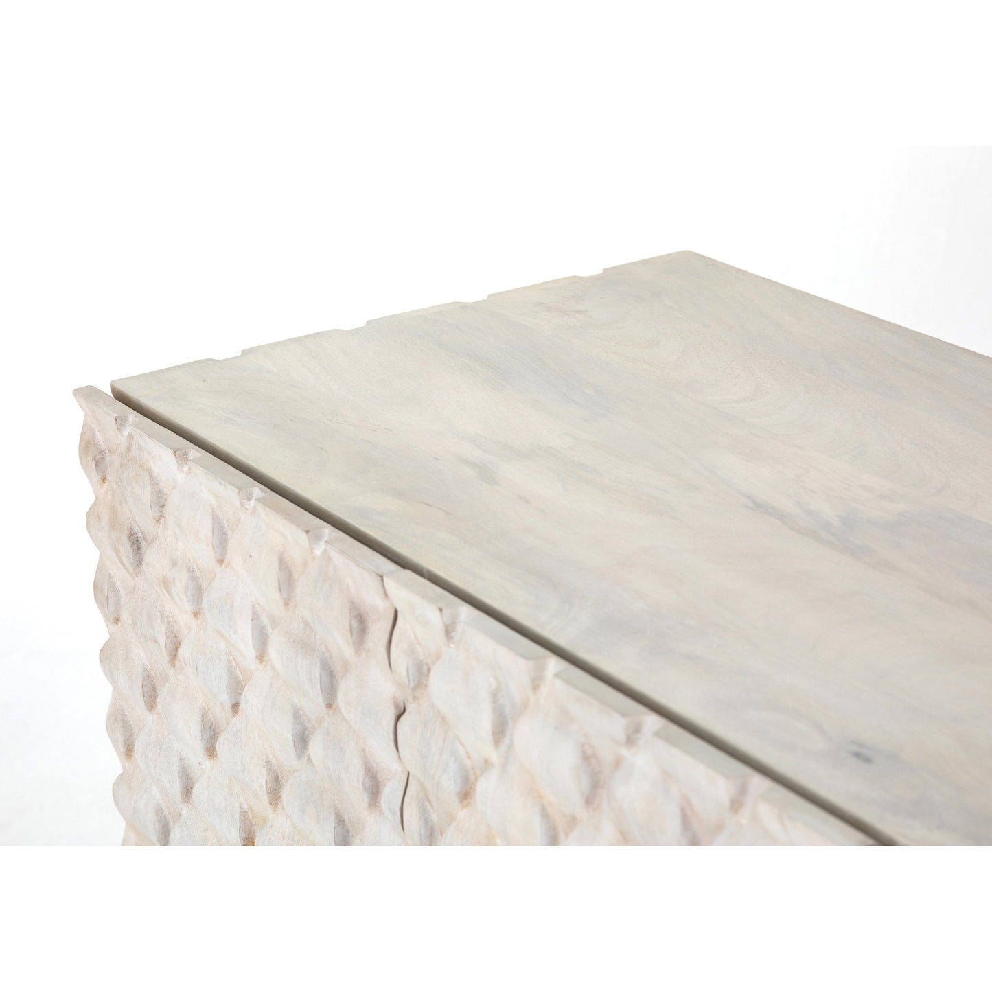 013 SI-1798137 | Additional Silo | Rio Sideboard by Four Hands in round cut white wash, antique brass, white wash mango. Made from solid mango, iron in a eclectic & global style.