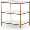 Polished White Marble, Antique Brass