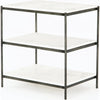Polished White Marble, Hammered Grey