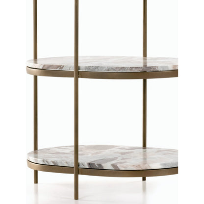 Felix Oval Nightstand by Four Hands. Made from iron, solid marble in a modern style.