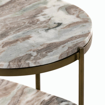 Felix Oval Nightstand by Four Hands. Made from iron, solid marble in a modern style.