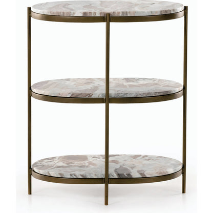 Felix Oval Nightstand by Four Hands. Made from iron, solid marble in a modern style.