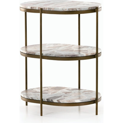 Felix Oval Nightstand by Four Hands. Made from iron, solid marble in a modern style.