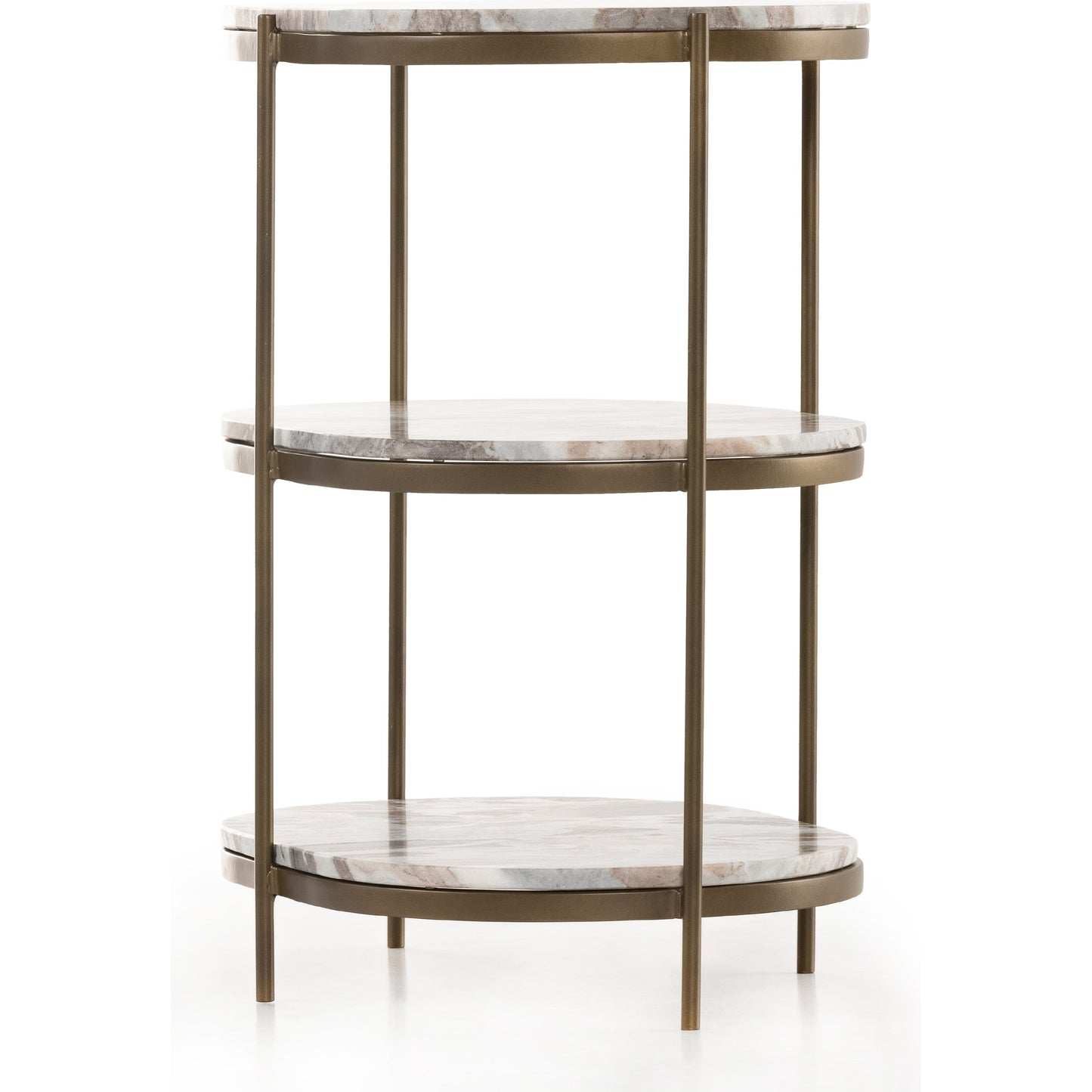 016 SI-1797538 | Additional Silo | Felix Oval Nightstand by Four Hands. Made from iron, solid marble in a modern style.