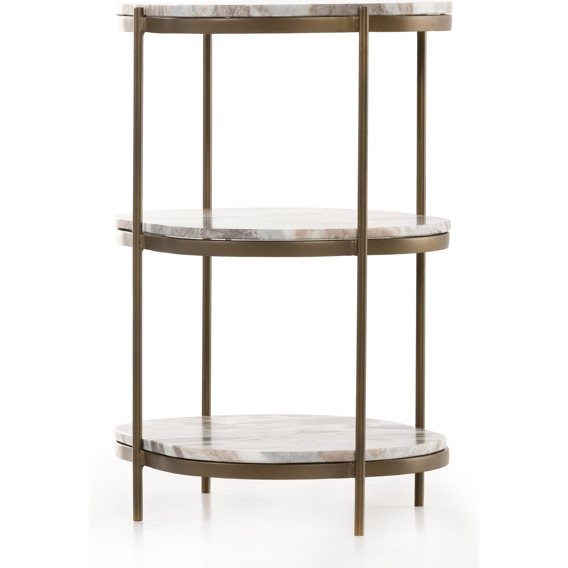 Felix Oval Nightstand by Four Hands. Made from iron, solid marble in a modern style.