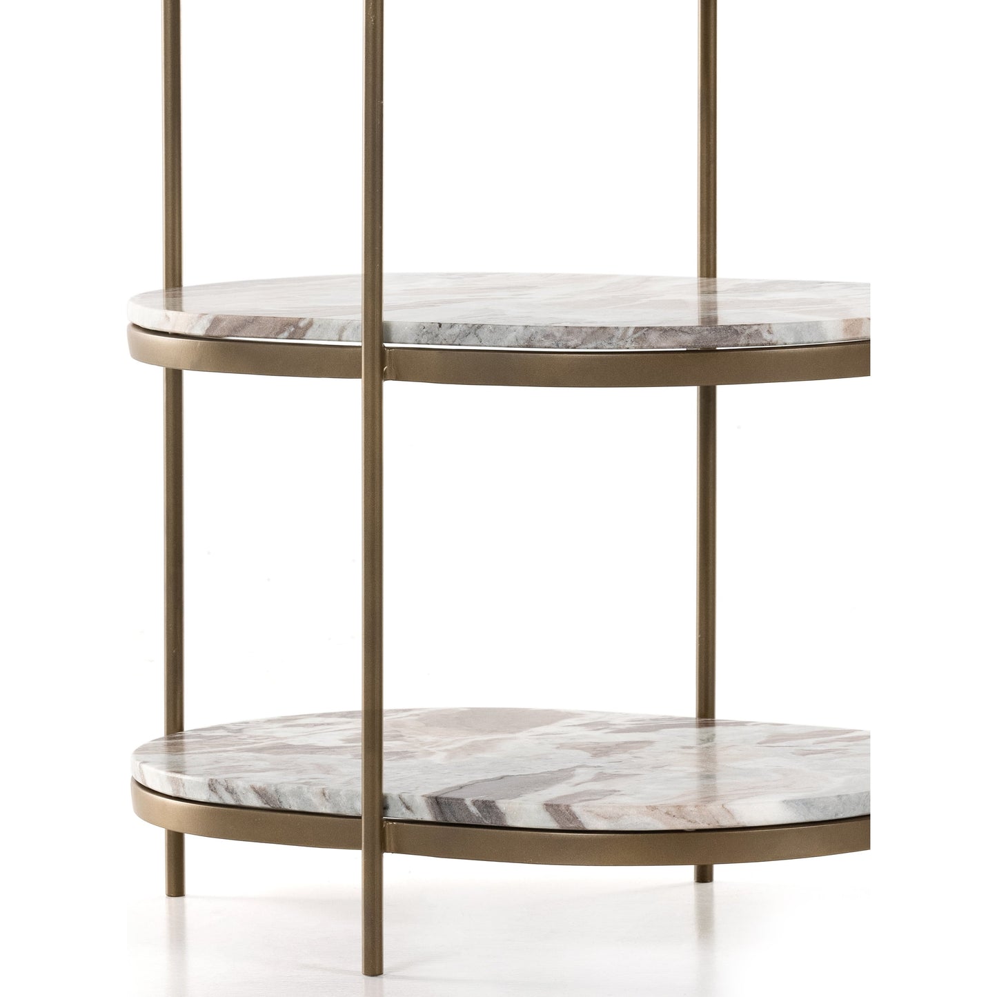 024 SI-1797538 | Additional Silo | Felix Oval Nightstand by Four Hands. Made from iron, solid marble in a modern style.