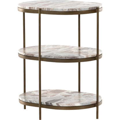 Felix Oval Nightstand by Four Hands. Made from iron, solid marble in a modern style.