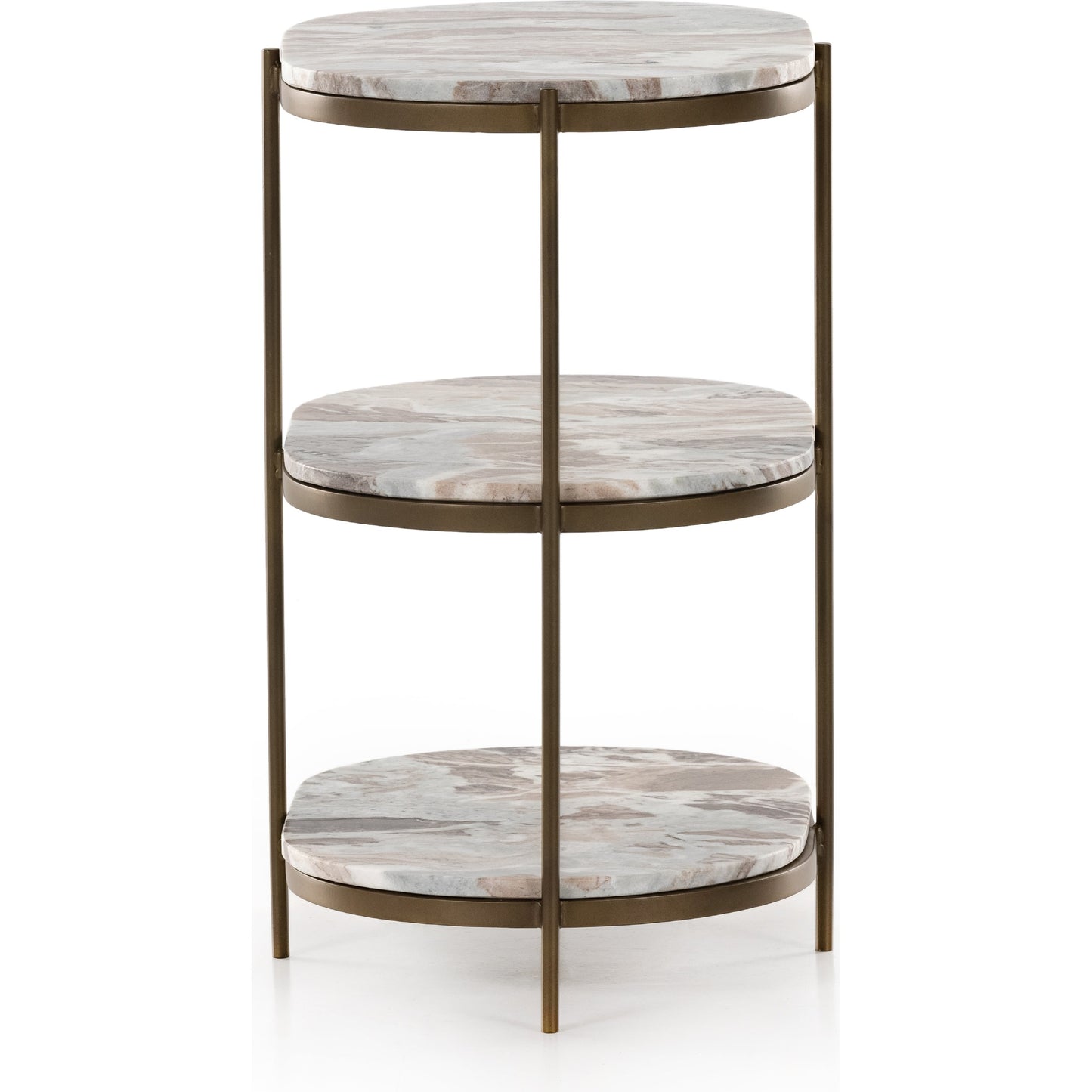 020 SI-1797538 | Additional Silo | Felix Oval Nightstand by Four Hands. Made from iron, solid marble in a modern style.