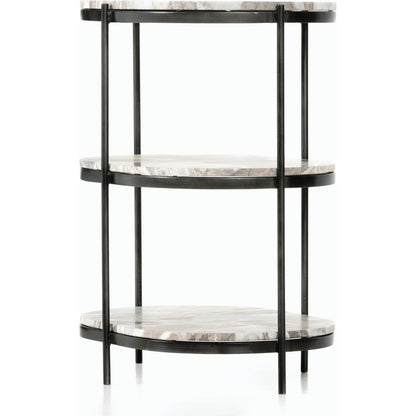 Felix Oval Nightstand by Four Hands. Made from iron, solid marble in a modern style.