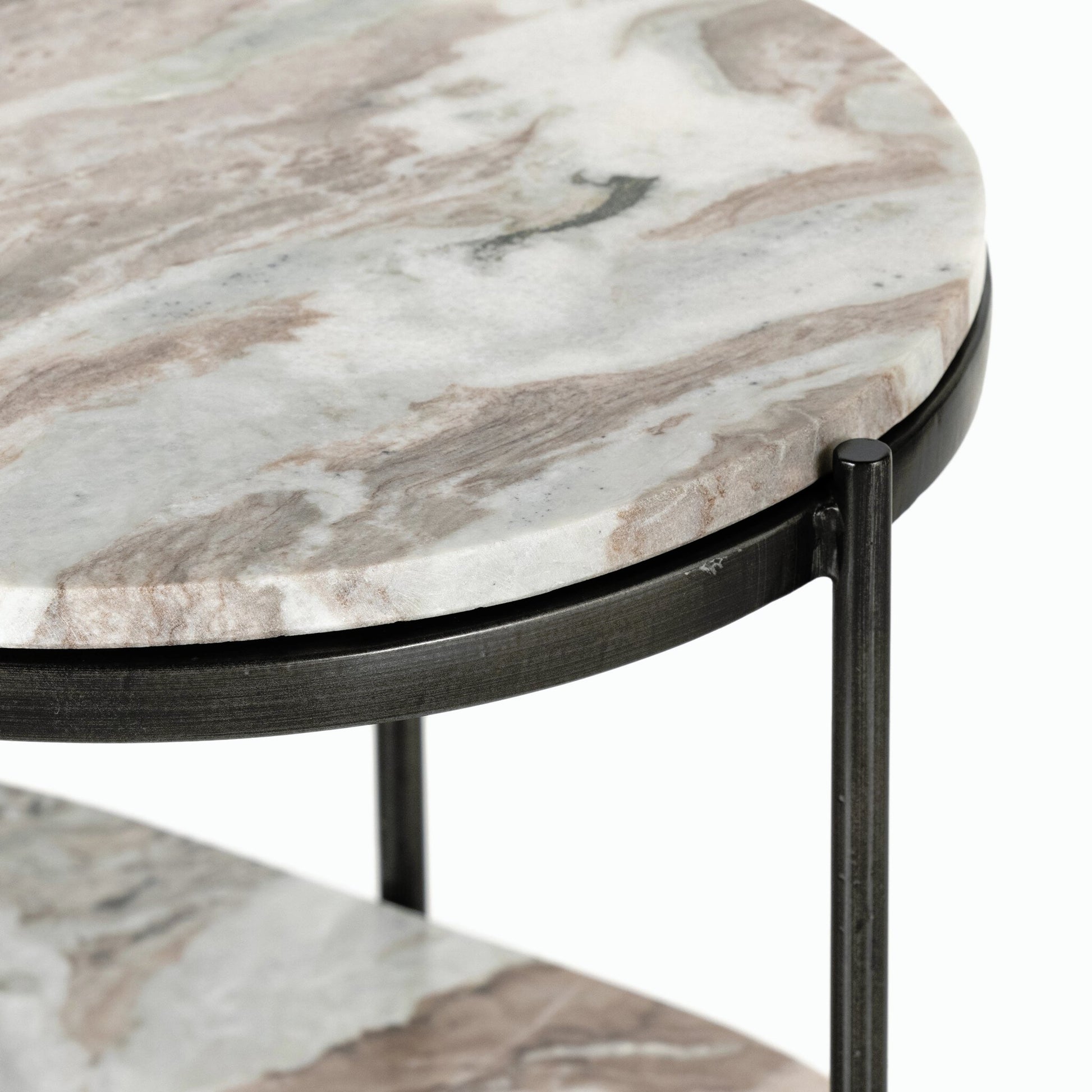 Felix Oval Nightstand by Four Hands. Made from iron, solid marble in a modern style.