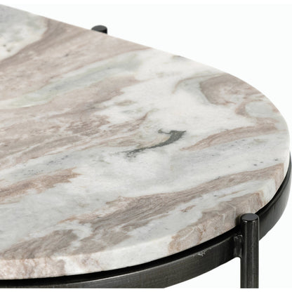 Felix Oval Nightstand by Four Hands. Made from iron, solid marble in a modern style.