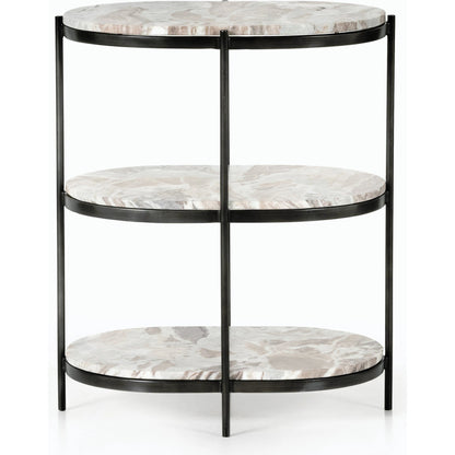 Felix Oval Nightstand by Four Hands. Made from iron, solid marble in a modern style.