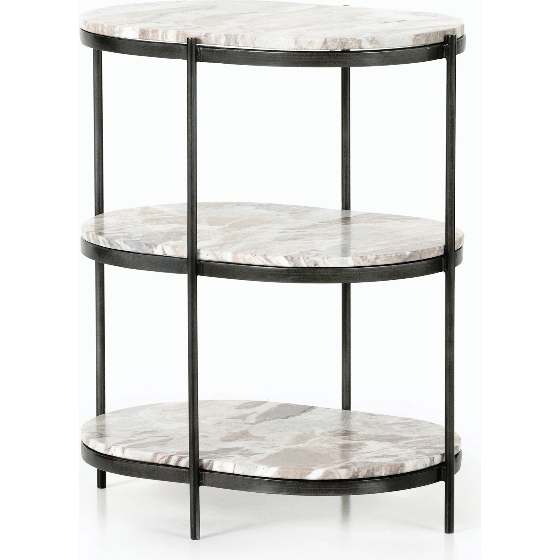 Felix Oval Nightstand by Four Hands. Made from iron, solid marble in a modern style.