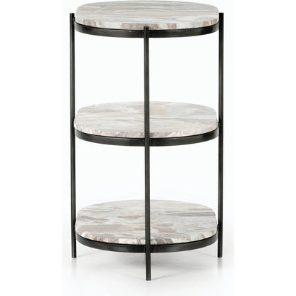 Felix Oval Nightstand by Four Hands. Made from iron, solid marble in a modern style.