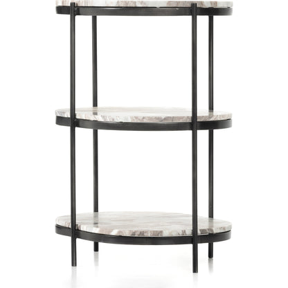 Felix Oval Nightstand by Four Hands. Made from iron, solid marble in a modern style.