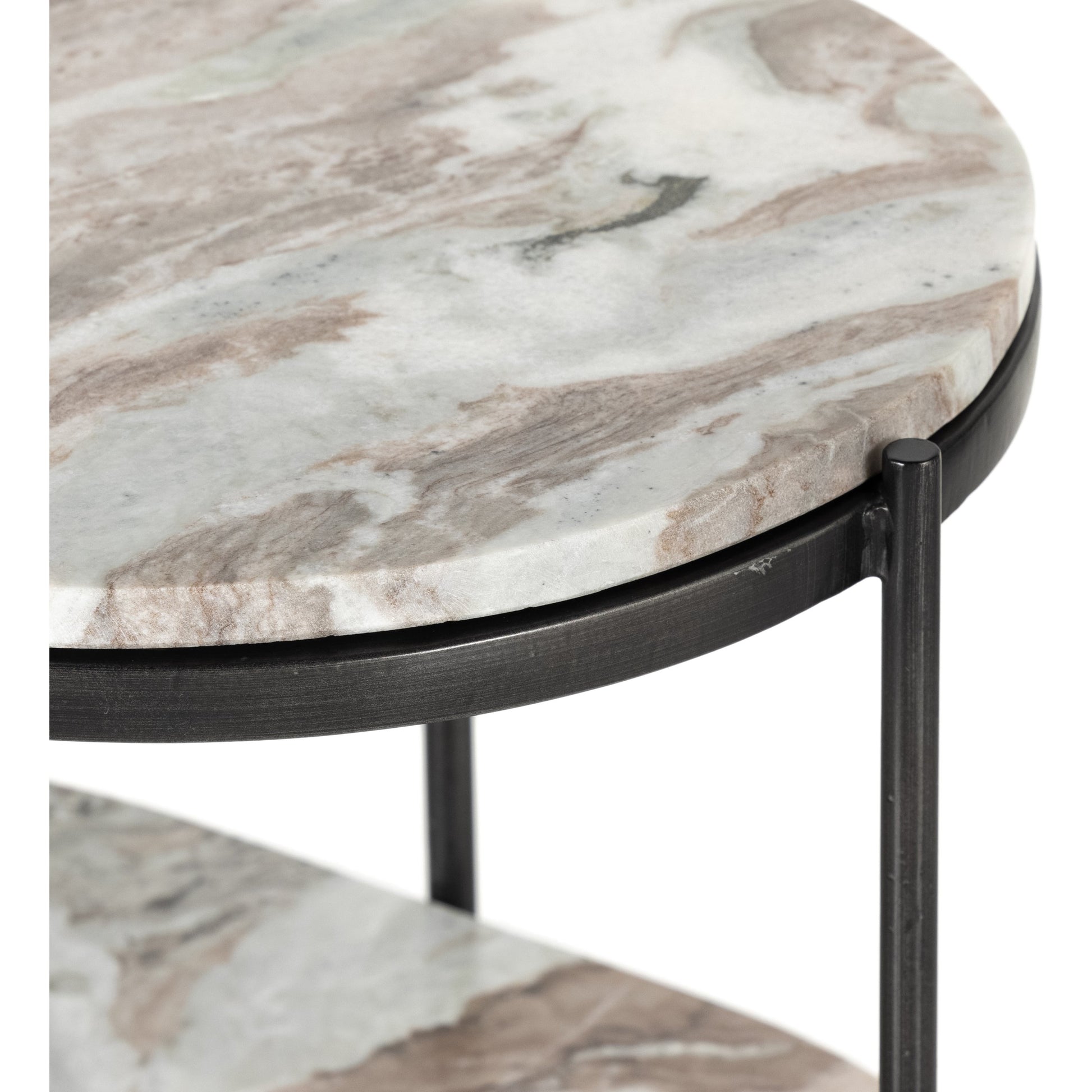 Felix Oval Nightstand by Four Hands. Made from iron, solid marble in a modern style.