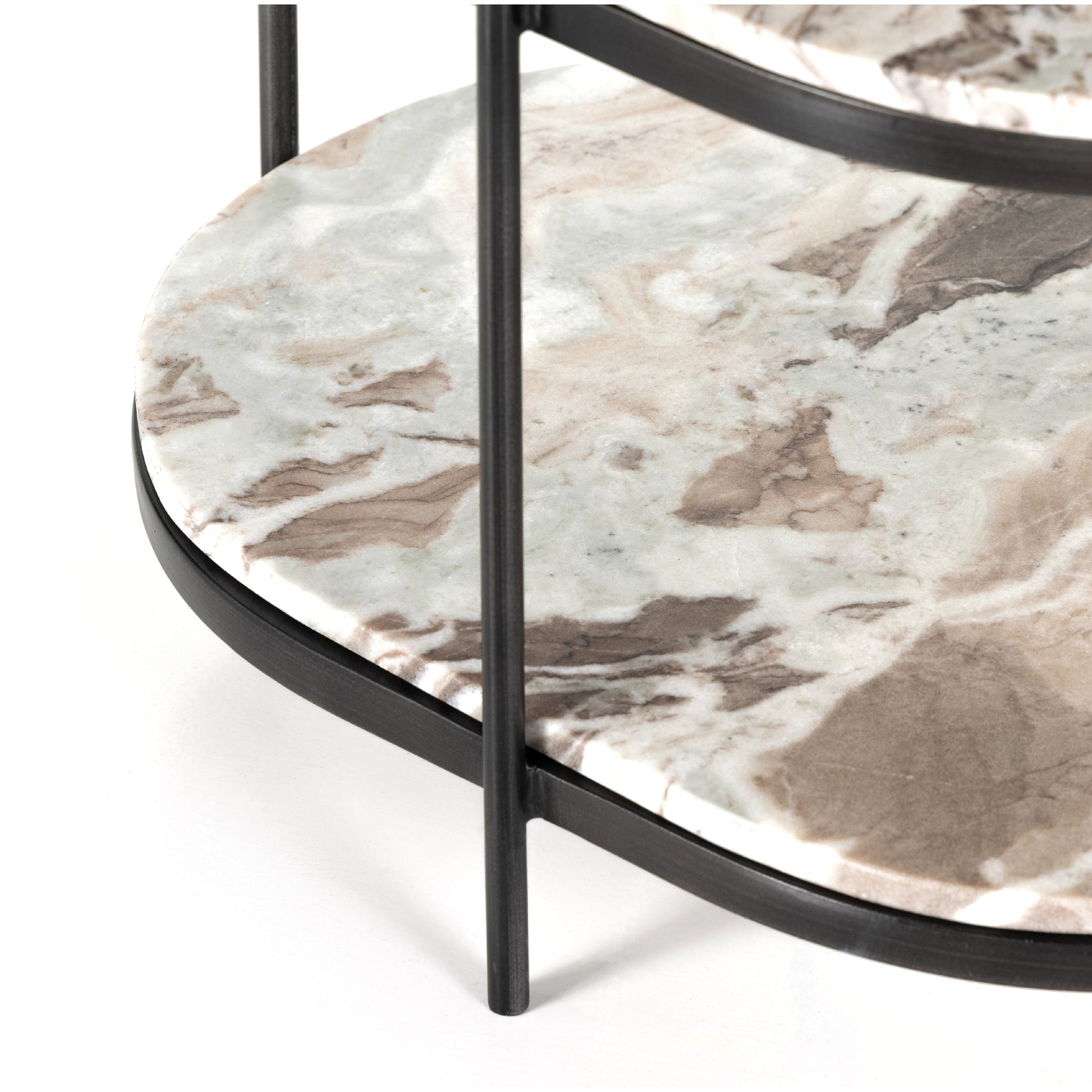 Felix Oval Nightstand by Four Hands. Made from iron, solid marble in a modern style.