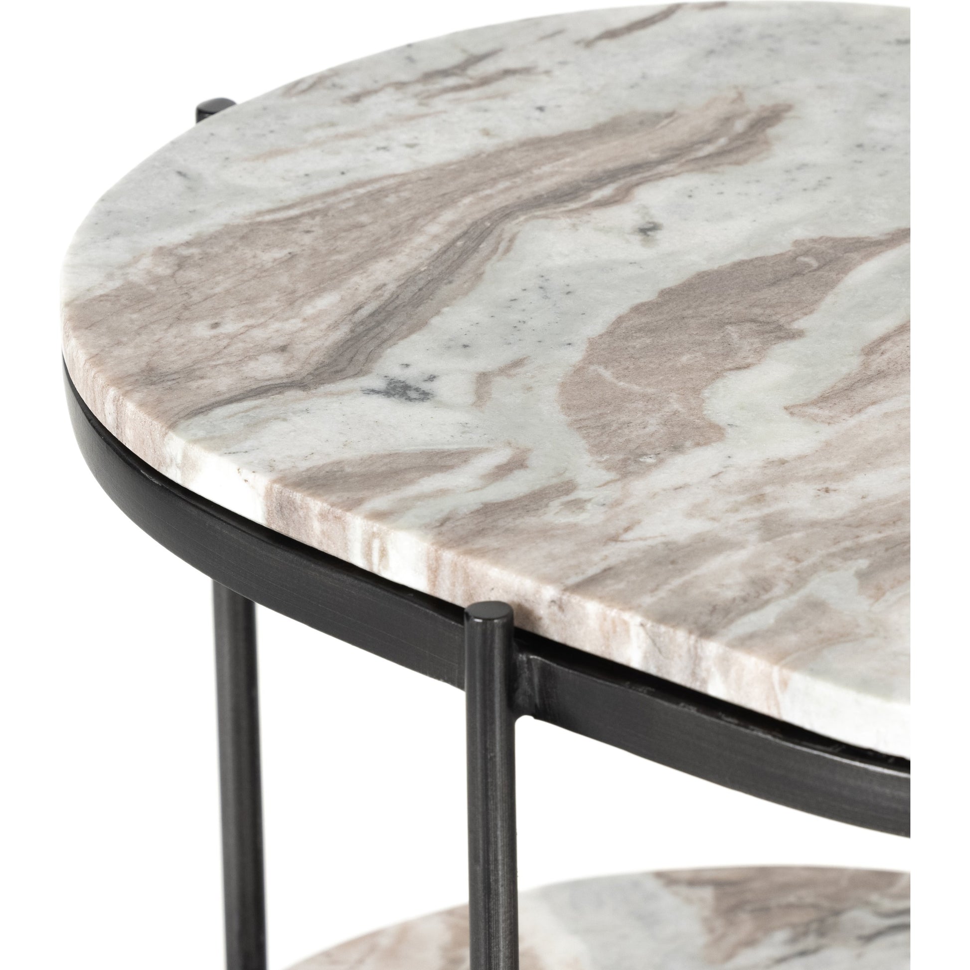 Felix Oval Nightstand by Four Hands. Made from iron, solid marble in a modern style.