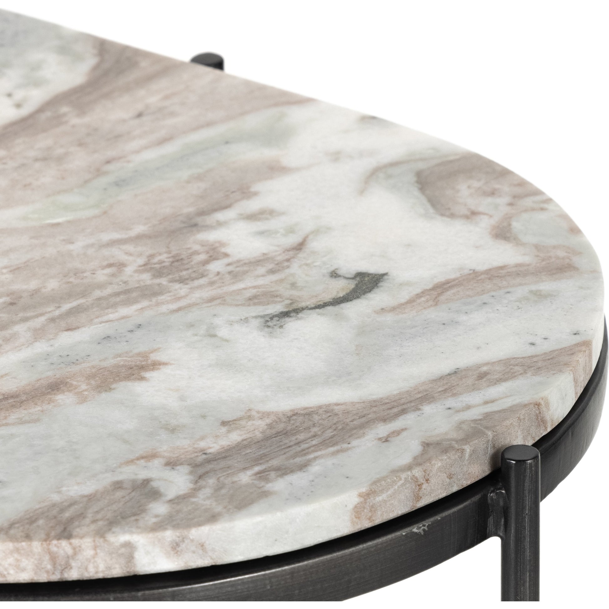 Felix Oval Nightstand by Four Hands. Made from iron, solid marble in a modern style.