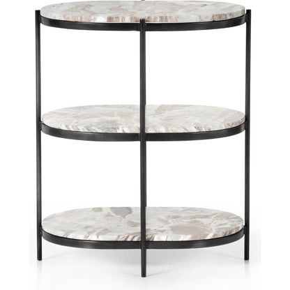 Felix Oval Nightstand by Four Hands. Made from iron, solid marble in a modern style.