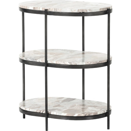Felix Oval Nightstand by Four Hands. Made from iron, solid marble in a modern style.