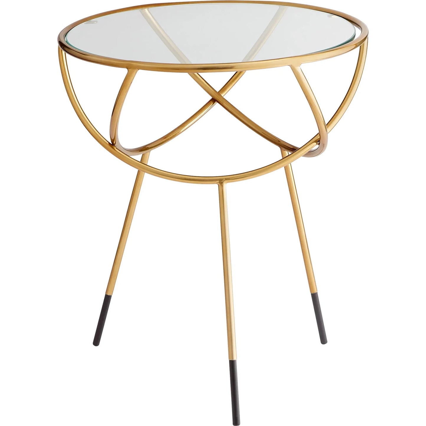 001 SR-778388 | Primary Silo | Gyroscope Side Table by Cyan Design in gold. Made from stainless steel, glass in a modern style.